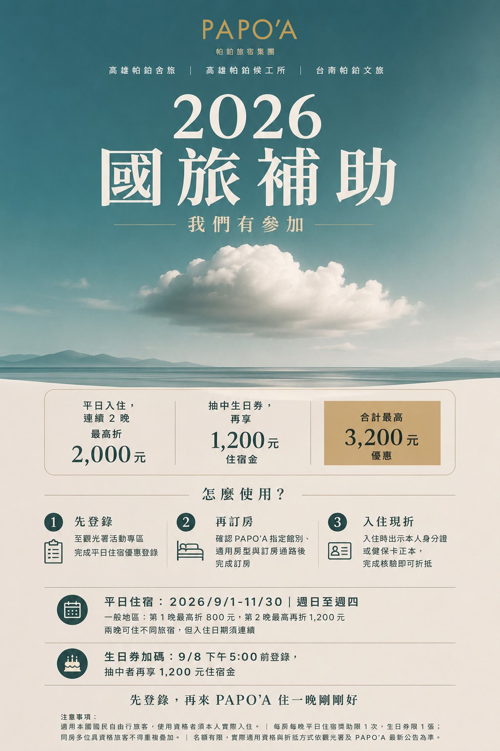 2026 觀光署平日國旅優惠活動資訊
